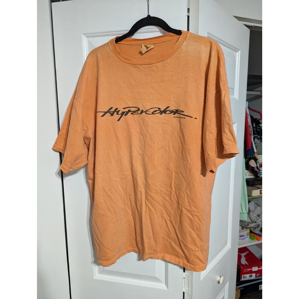 Vintage Hypercolor Generra Heat Color Changing T Shirt Orange XL Single Stitch
